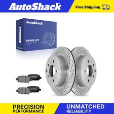 Rear Drilled Slotted Brake Rotors Ceramic Pads for Nissan LEAF Rogue Sport