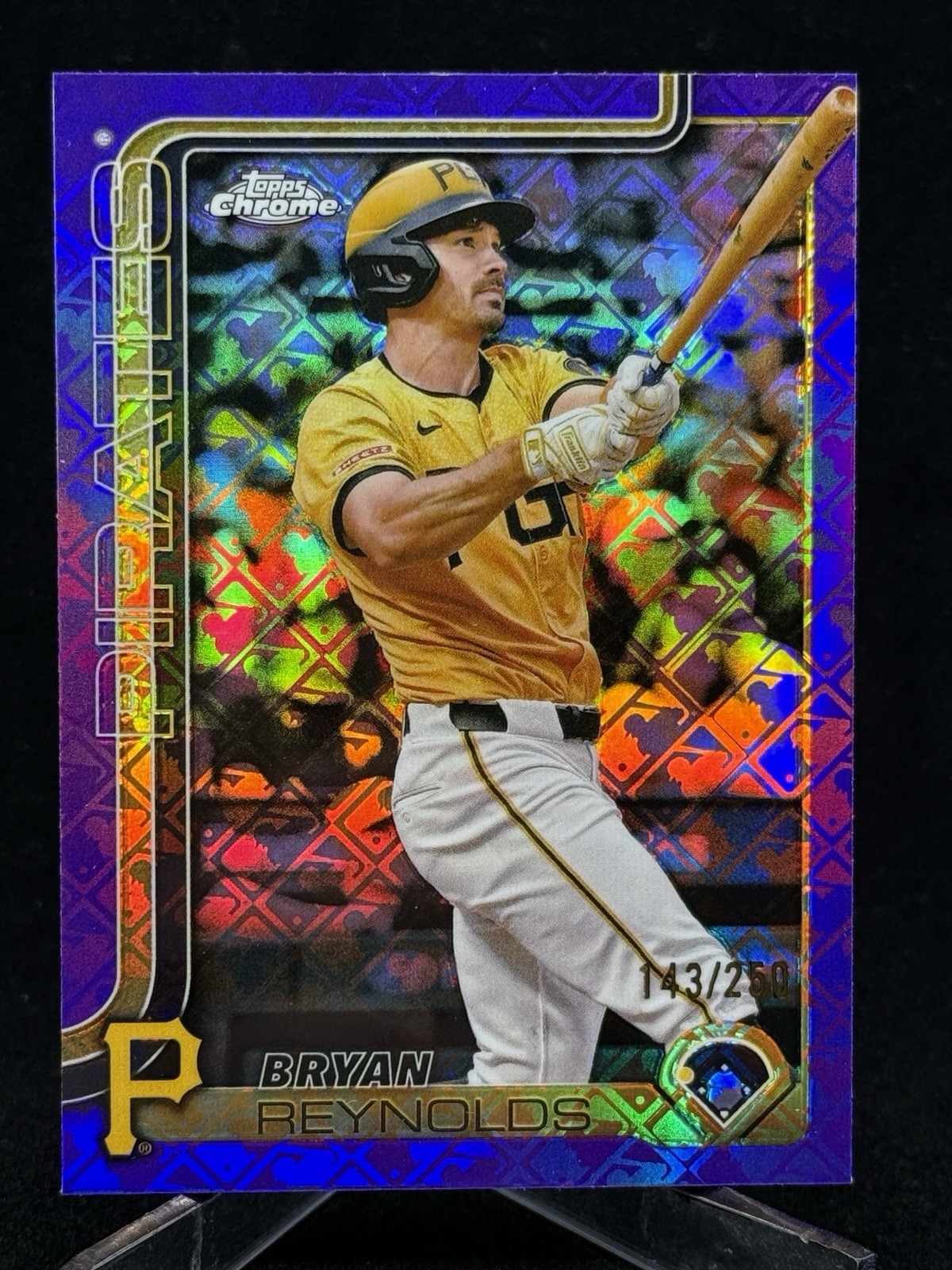 2025 Topps Chrome BRYAN REYNOLDS  PURPLE LOGOFRACTOR /250 #9 Pittsburgh Pirates