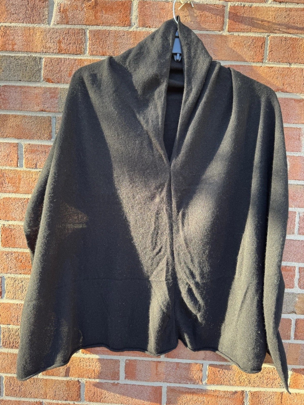 Black Cashmere Poncho Cape No Tags Soft Warm M/L