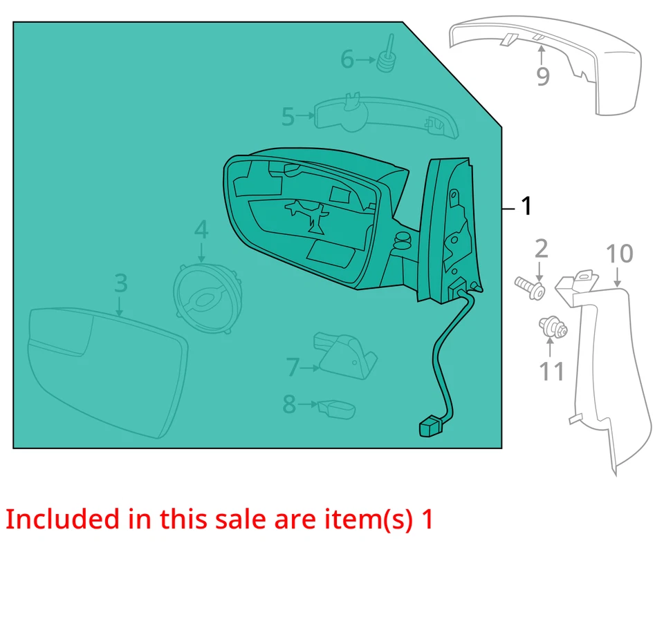 Espejo retrovisor manual Ford C-max 2013-2018 conductor vista lateral izquierdo beige YVRE9 Foto 3 de 4