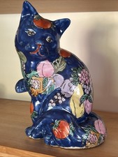Chat  En Faïence À Déterminer