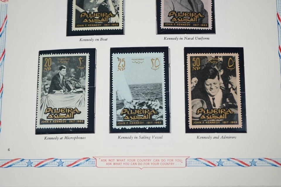 EAU FUJIERA JFK COLECCIÓN DE 160+ SELLOS Y 20 HOJAS DE RECUERDO ALMACENADAS EN ÁLBUM Foto 3 de 4