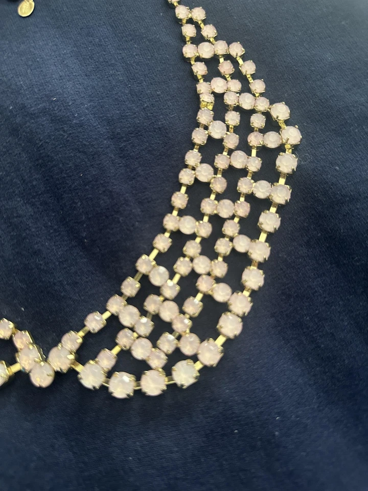 Collar Claire's Cristal Rosa Tono Dorado Ajustable Para Mujer 17-18 Pulgadas Foto 2 de 4