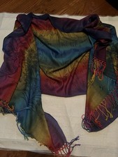 S.Cashmere Rainbow Shawl Pashmina 100 Jerusalem