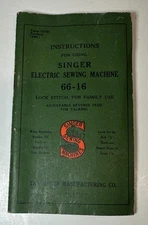 OEM 1941 Singer Electric Sewing Machine 66-16 Replacement Instruction Manual
