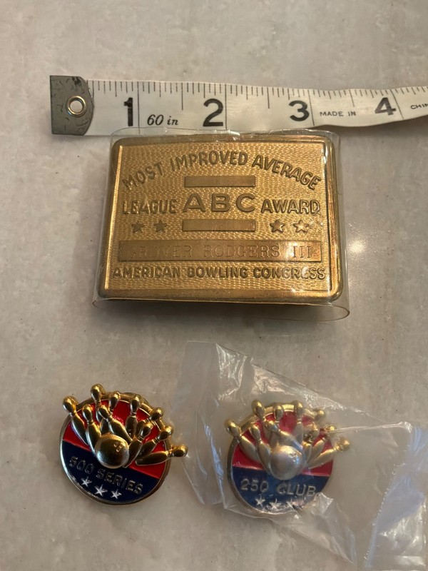 500 & 250 & Belt Buckle Julie award RARE bowling VTG pin collectible
