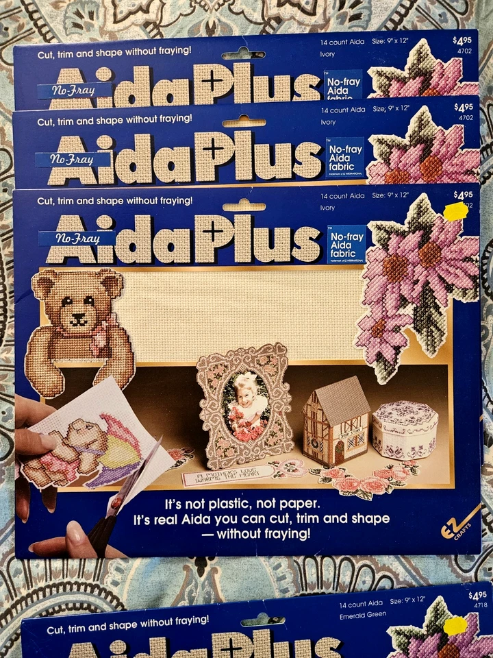 NEW Aida Plus 14 Count 9"x12" Cross Stitch No Fray Lot of 11 Various Colors - Image 2 of 4