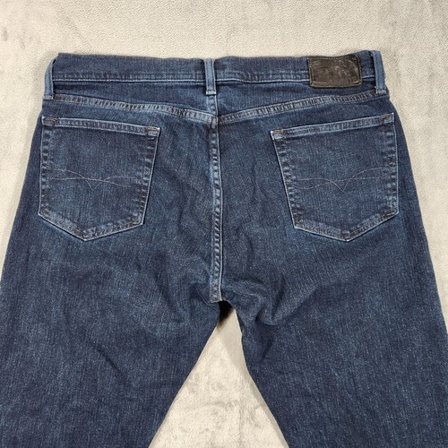 Pantalones de mezclilla Polo Ralph Lauren para hombre 36x28 azul Varick ajustados rectos elásticos - Imagen 7 de 18