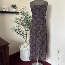 Old Navy Strapless Paisley Print Tiered Maxi Dress Size M Tall