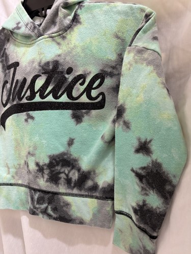 Justice Girls Child Tie Dye Hoodie Sweatshirt Pullover Big Logo Size XS 5/6 - Picture 3 of 15