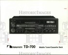1984 Press Photo Nakamichi Td-700 Car Stereo with Cassette Deck - hpa18371
