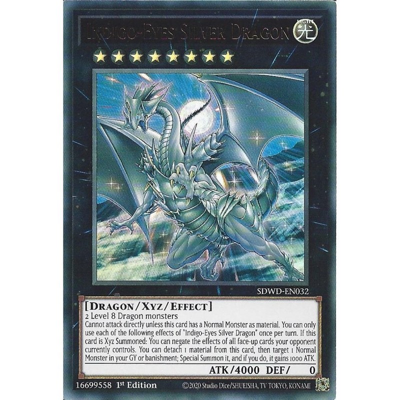 SDWD-EN032 Indigo-Eyes Silver Dragon : Ultra Rare Card : 1st Edition : YuGiOh