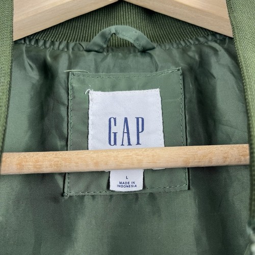 Gap Bomber Jacket Mens Large Green Quilted Zip Up Military Worker Oi Polloi - Picture 6 of 15