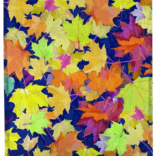 Autumn Leaves Deko Überwurf Decke orange grün marine 50x60" NEU - Bild 4 von 4
