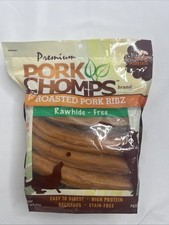 Roasted Pork Skin Dog Chews, 6-inch Rib Shapes, 10 Count