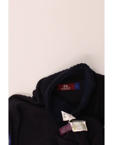 LA MARTINA Mens Graphic Bomber Jacket UK 40 Large Navy Blue Lambswool FO02 - Picture 4 of 4