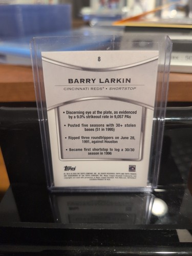 2025 Topps Tribute Baseball-Barry Larkin #8 Cincinnati Reds #/75 - Picture 2 of 2