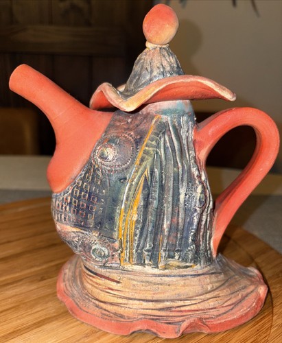 Handgefertigte Susan L. Thomas Ton Teekanne Expressionist Kunst Unikat - Bild 1 von 12