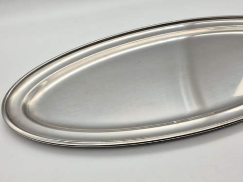 Jean Couzon Orfevre Vintage Edelstahl Serviertablett Platte 23" x 10" - Bild 3 von 6