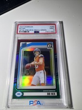 2024 Panini Donruss Bo Nix #369 Optic Preview Red & Green RC PSA 9 MINT Rookie