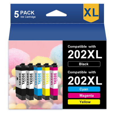 For Epson 202XL Ink Cartridges Multipack for Workforce 2860 XP-5100 Printer