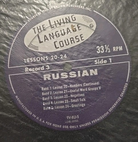Living Russian A Complete Language Course 4-Vinyl 10" LPs w/ Manuals, 1958, NM - Picture 10 of 10