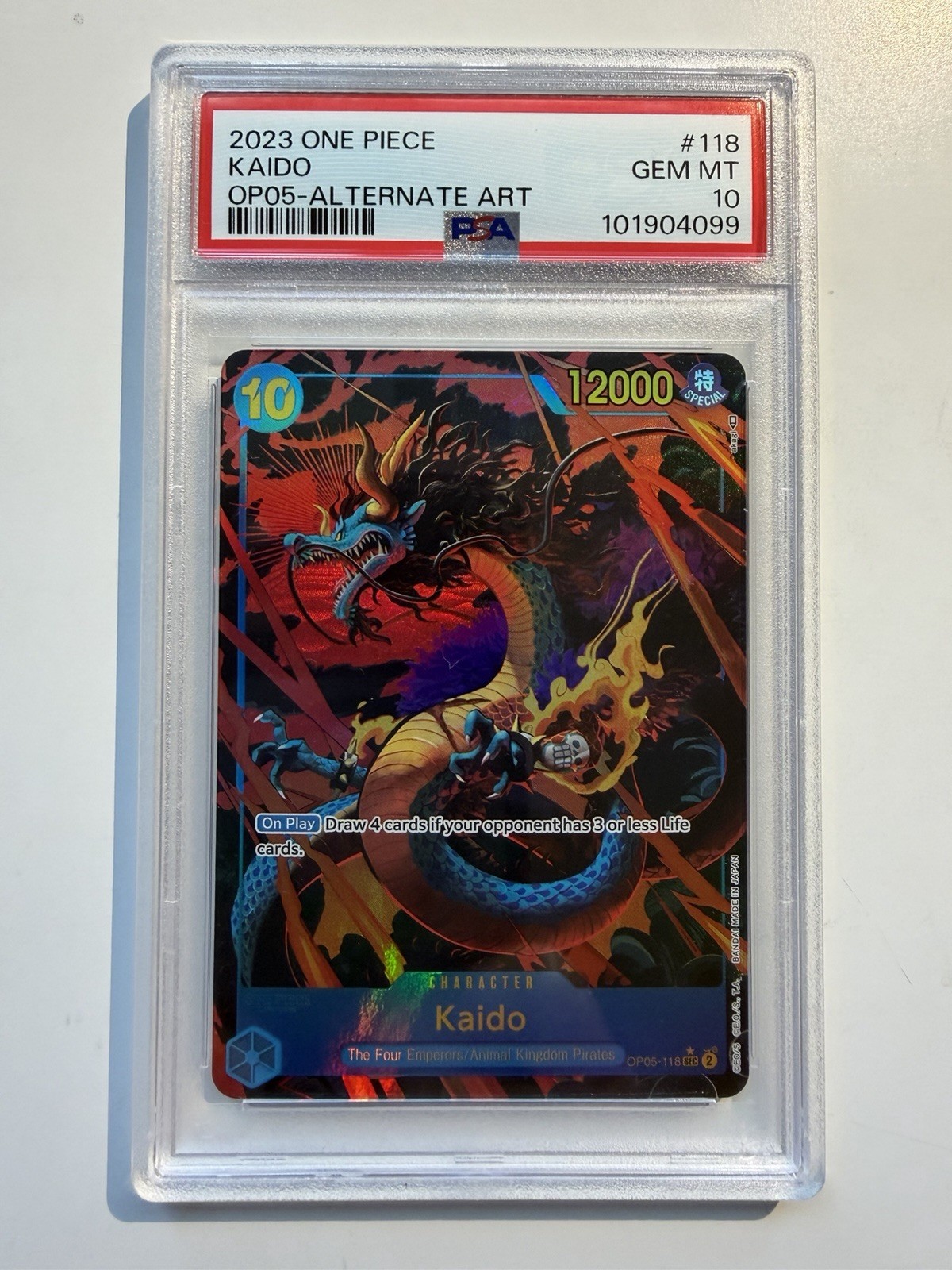 2023 One Piece Kaido Awakening Of New Era OP05-118 SEC Alt Art PSA 10 ENGLISH