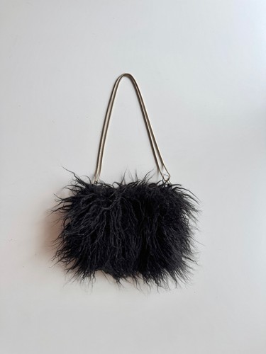 Bolso Cartera de Noche Convertible ZARA Negro Imitación Piel de Mongol - Imagen 3 de 16