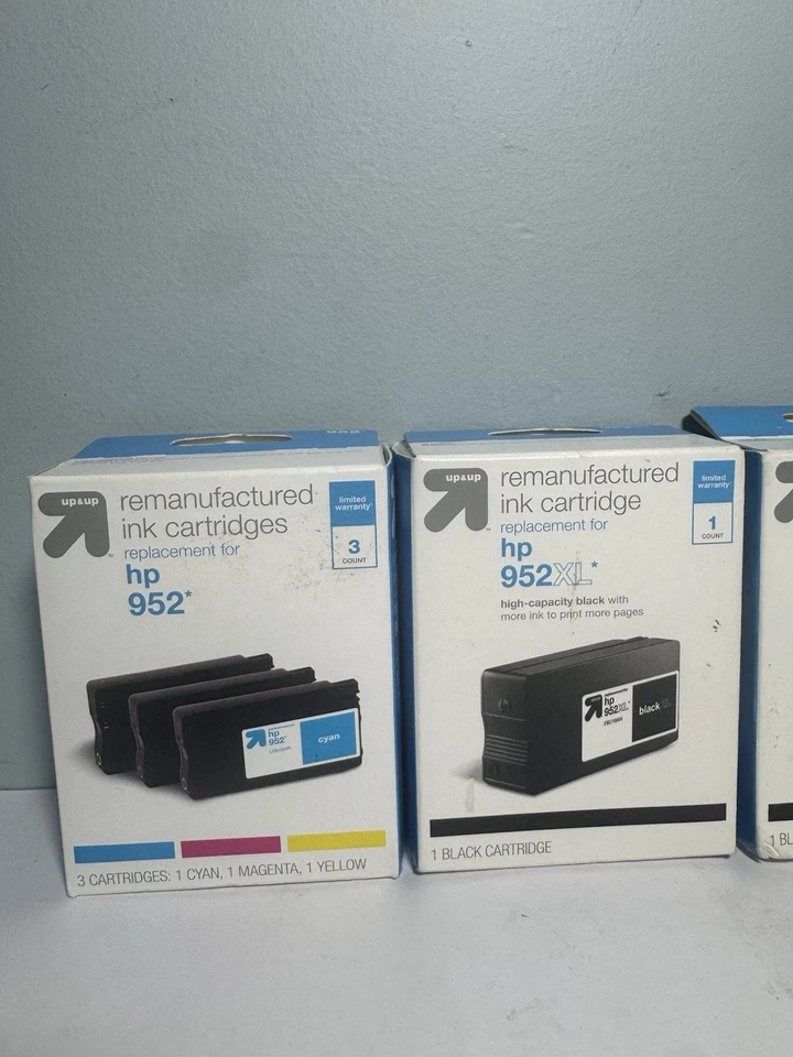 Lote de 6 cartuchos de tinta de repuesto HP 952 952XL de la marca Up & Up caducados 2022 - nuevos en caja Foto 2 de 4