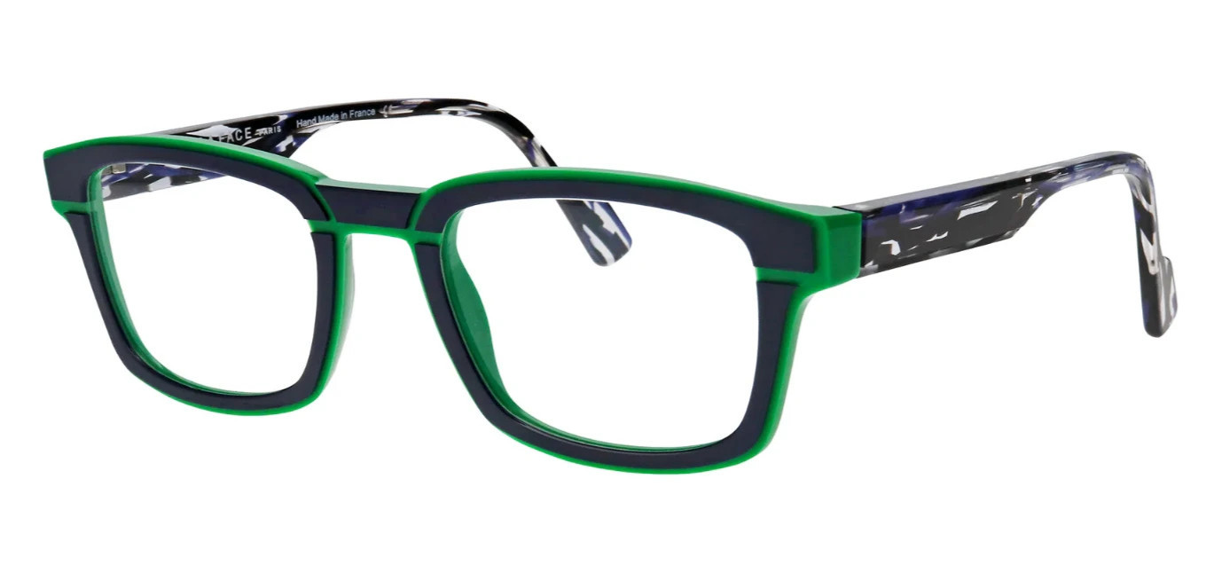 Lunettes de vue confortables Face à Face Gordon 2, monture homme légère noir et vert