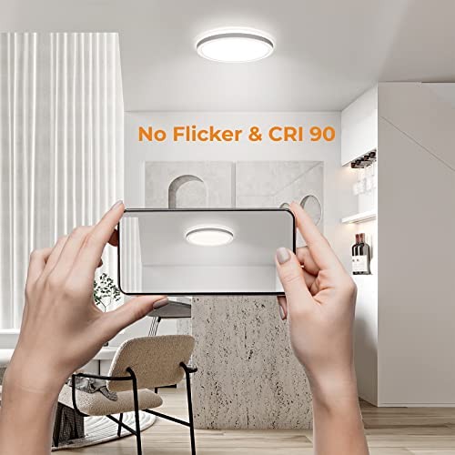 LED Flush Mount Ceiling Light, 9 Inch 18W 3000K/4000K/5000K 9 Inch 2 Pack - Bild 6 von 6