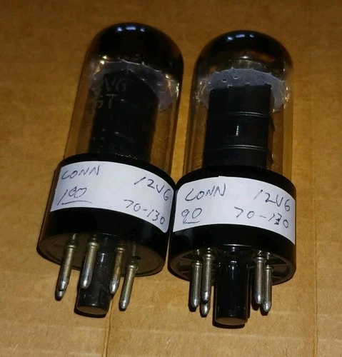 VINTAGE LOT OF 2 CONN 12V6 BEAM POWER PENTODE AMPLIFIER TUBES TV,RADIO TEST GOOD