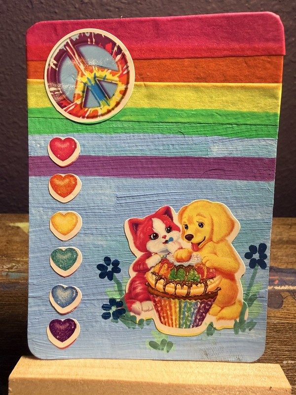 ACEO -Original ATC- Lisa Frank Inspired Collage (1/3) -Art by Chelsart1111- OOAK