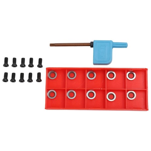 Für Holz Drehbank Zubehör 10er Set Hartmetall Schneideinsätze mit Schraubensc - Bild 7 von 12