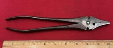 J M KING BUTTON PLIERS PATENT WIRE CUTTER FENCING TOOL WATERFORD NY USA 10"