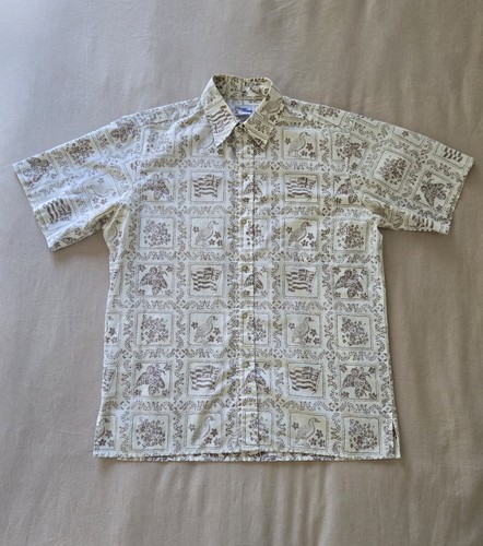 REYN SPOONER Lahaina Sailor Archive Classic Shirt Mens in White/Beige, M