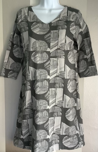 Weird Fish Wear The Weekend Grey Cotton Mix Stretch Dress Size 12