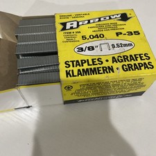Arrow 3/8” Staples P-35 Box Of 4500 New