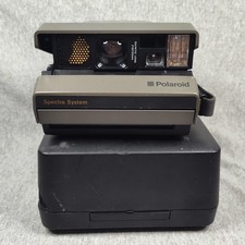 Vintage Polaroid Spectra System Instant Film Camera Gray AF Flash Case