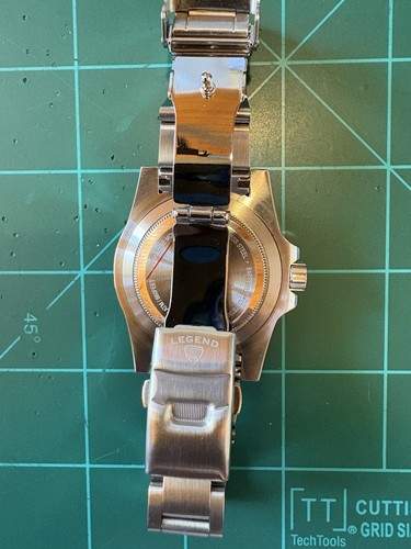 NEU Legend Herren 200m tiefblau Taucher ägyptisches blaues Zifferblatt Miyota Quarz SS Uhr - Bild 4 von 6