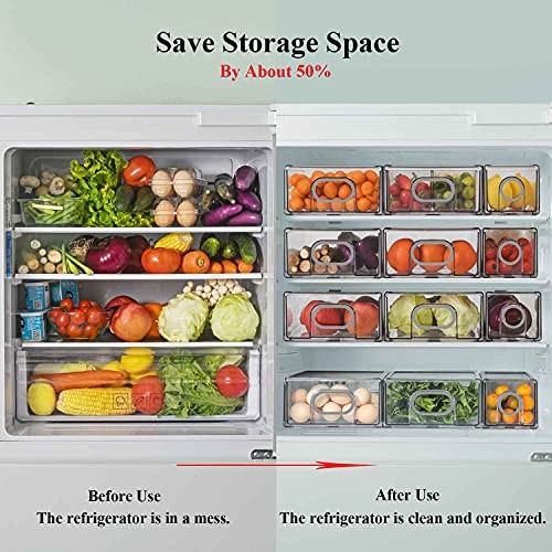 6 PCS Refrigerator Drawer Organizer, Fridge Organizers and Storage Clear, - Picture 4 of 7