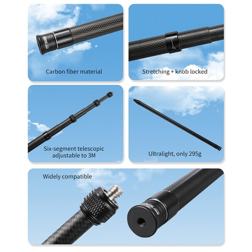 Carbon Fiber Ultra-Long Extension Pole 3M Zubehör für Insta360 X5/DJI - Bild 9 von 12