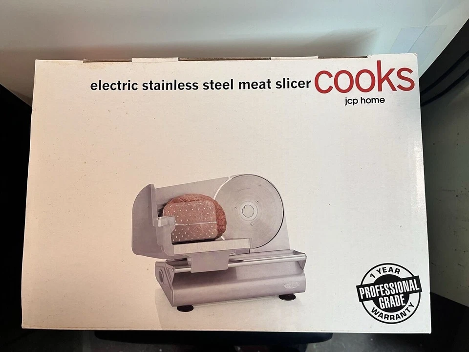 Cooks JCPenny 家用电动不锈钢 150W 肉类和食品切片机 | 开箱 — 第 2/3 张图片