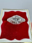 Art Deco Platinum Old European Diamond Engagement Ring