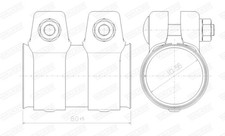 WALKER Rohrverbinder Abgasanlage Auspuffschelle Doppelschelle 80190