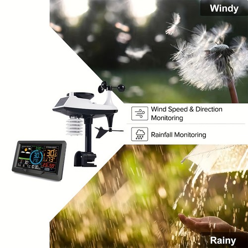 Wireless Weather Station + Outdoor Sensor Air Pressure Humidity Alarm Clock Temp - Picture 9 of 18