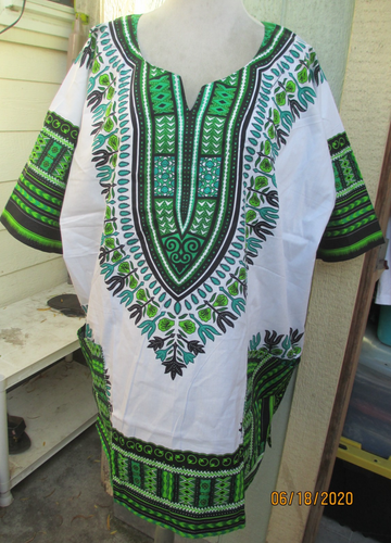 Camisa Africana Estampado Dashiki Hombres Mujeres Sucunta Hippie Top Blusa 2XL - Imagen 2 de 2