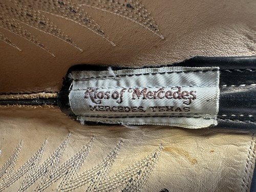 Rios of Mercedes Men’s Goat Calf ? Leather Cowboy Boots Size 9 Vintage Handmade - Picture 10 of 11