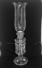 Vintage Baccarat Crystal Single Light Hurricane Shade Globe Candelabra Lamp