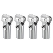 4 Pcs Tee Pipe Clamp Fit 0.98 Inch Dia Pipe, 201 Stainless Steel Rail End Clamp